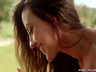 blonde milf and brunette babe masturbate with toys on outdoor hammock