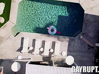 at the goldenrod resort, nico coopa bends over for kyle fletcher and derek kage's big cocks