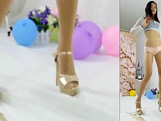 Asian Amateur Dancer Performs In Pantyhose And Panties