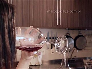 Passionate couple's intimate moment.