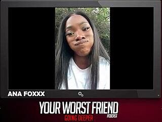 Ana Foxxx dives deeper in interracial anal backstage scene