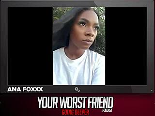 Ana Foxxx dives deeper in interracial anal backstage scene