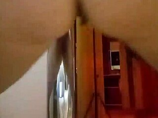 latina with big tits lies on bed, strips off dirty panties, throws them away, then takes big cock in mouth