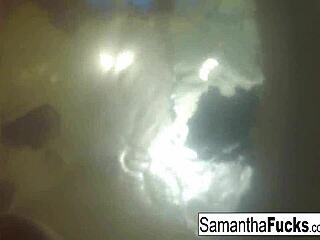 sexy blonde samantha saint fucks abigail mac in bath tub.