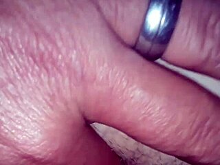 He fingered his amateur wife to wet clit masturbation.