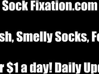 I make you worship my feet in socks from POV