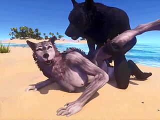 Оборотень с монстр-членом жёстко трахает свою суку