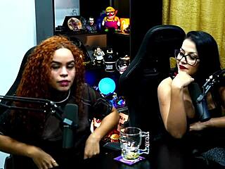 Tattooed Emy full of desire in podcast session in the shack with sheer and red outfits