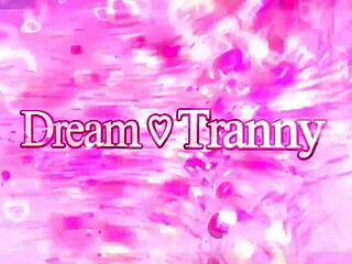 hanna rios, the natural tgirl, sits her booty on a big rubber cock in this solo scene