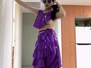 gorgeous model performs striptease modelling