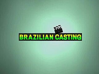 A Brazilian model's first sensual casting experience with a bodybuilder