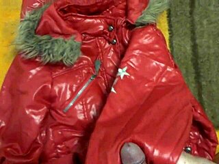 delicious cumshot lands on the puffy nylon jacket of my sister-in-law