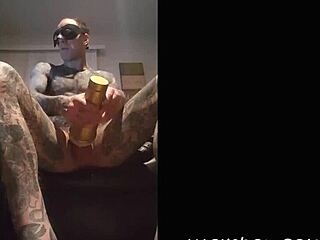 Tat Jack's hot solo session with Fleshlight and cum