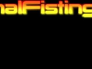 Lesbian beauties engage in rimming and fist play