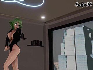 Watch Gumi Vocaloid in this hentai MMD scene?