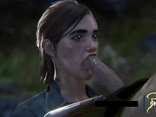 Смотрю, как Элли сосет член в этой мультяшной игре