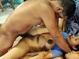 Teen whore deepthroats and gets pounded in foursome. Shathi Khatun and Rumpa Akter take huge facials!