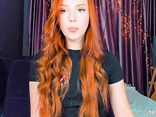 amazing redhead teen fingering on webcam live.