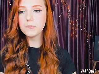amazing redhead teen fingering on webcam live.