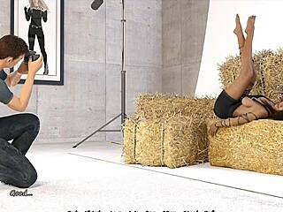 Sexy brunette shows big fake boobs!