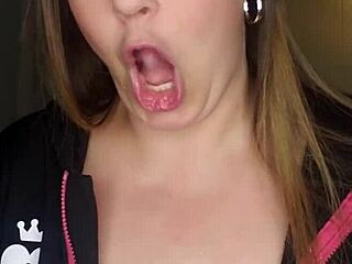 Mandie Maytag Drools With Her Long Tongue During Light Gagging