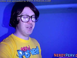 busty british babe sucking cock in first blowjob.