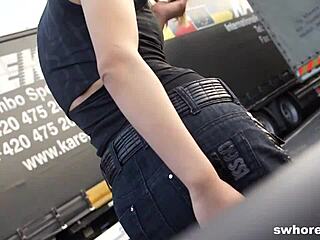 Really Cute Sucks Like a Maniac in Public Street Pickup