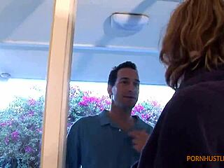 chubby brunette milf gets doggystyle from behind hard