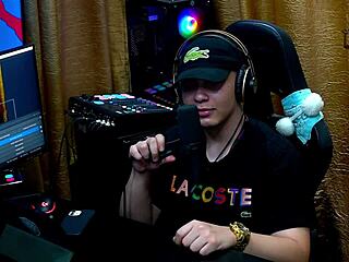 Sexy latina brunette Daniely Patricia Red kisses in the middle of podcast interview