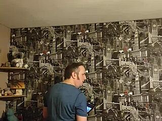 Guy stands and masturbates in public