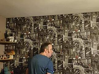 Guy stands and masturbates in public