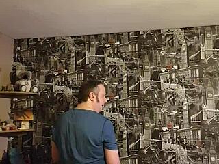 Guy stands and masturbates in public