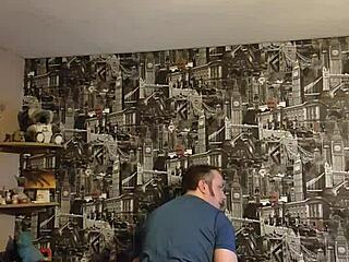 Guy stands and masturbates in public