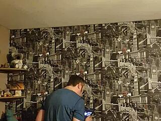 Guy stands and masturbates in public