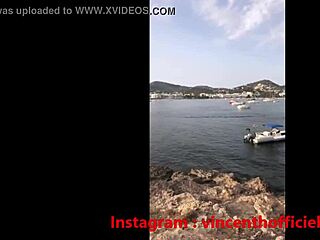 Blonde teen in bikini teases on spring break holiday. Instagram influencer Vincent joins the fun.