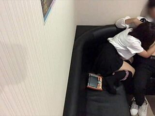 Asian Couple Can't Resist Passion In Karaoke Booth