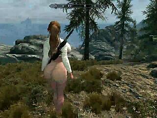 Big Boob Babe Bent Over for Outdoor Doggy Style Action.