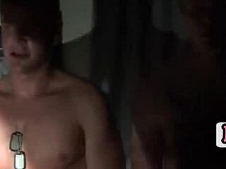 horny gay troop fucks hardcore in showers with ginger