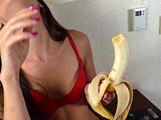 Ashlynn Taylor Teases with a Banana Backstage.