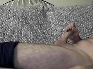 i couldn't resist busting a nut with my big white cock