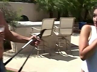 she hands out water, then the men fuck her hard