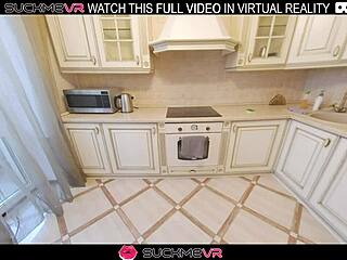 Maid Elise Moon experiences intense VR sex in the kitchen