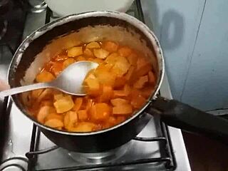 Making hot dog despite being broke as hell