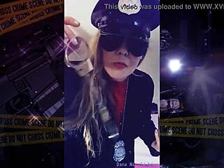 trying on my police costume for roleplay