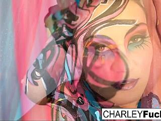 Charley, the nude babe, teases with her big tits and ass