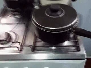 Making hot dog despite being broke as hell
