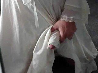 Satin Nightgown Cum Stains