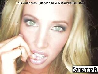 I, samantha, teasez with my big tits