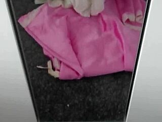 Satin Nightgown Cum Stains