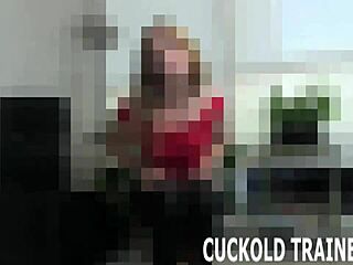 cuckold worships feet while old wife fucked